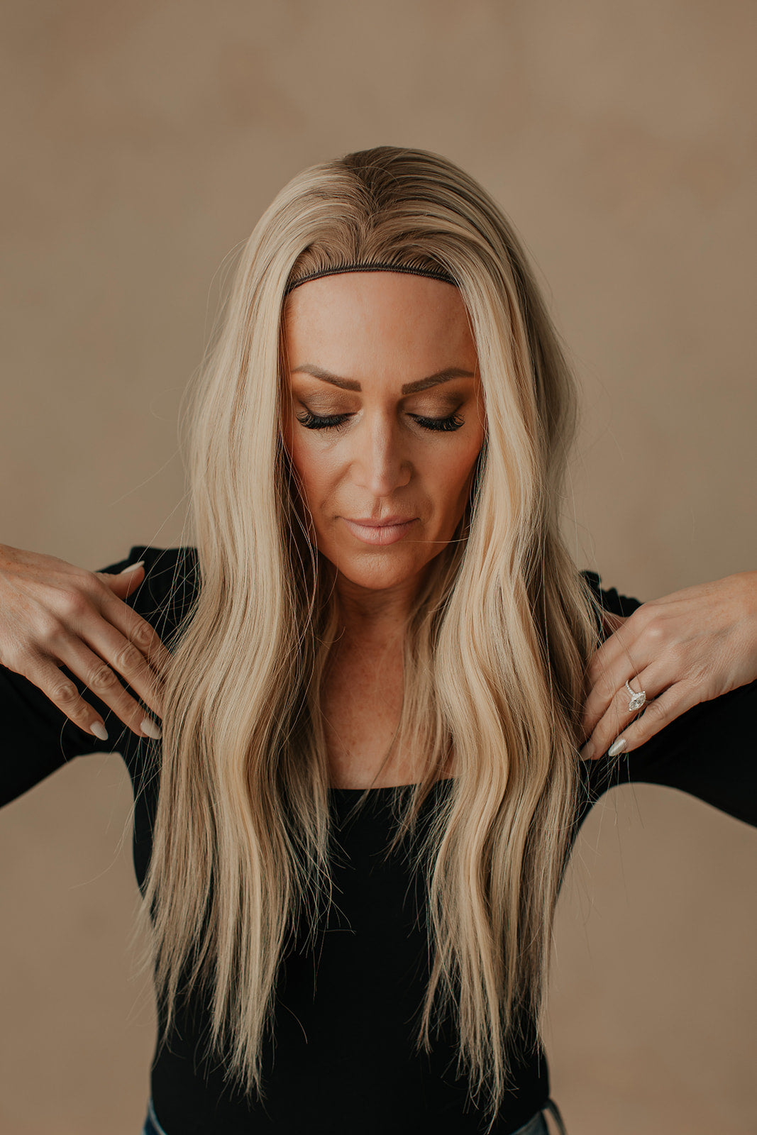 “Rachel” Everyday Headband Wig 22” (choose your size)