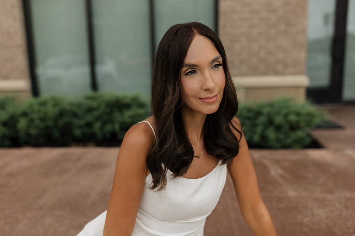 Alex 19" Medium Brown European Human Hair Lace Top Wig, photo 14 of 25