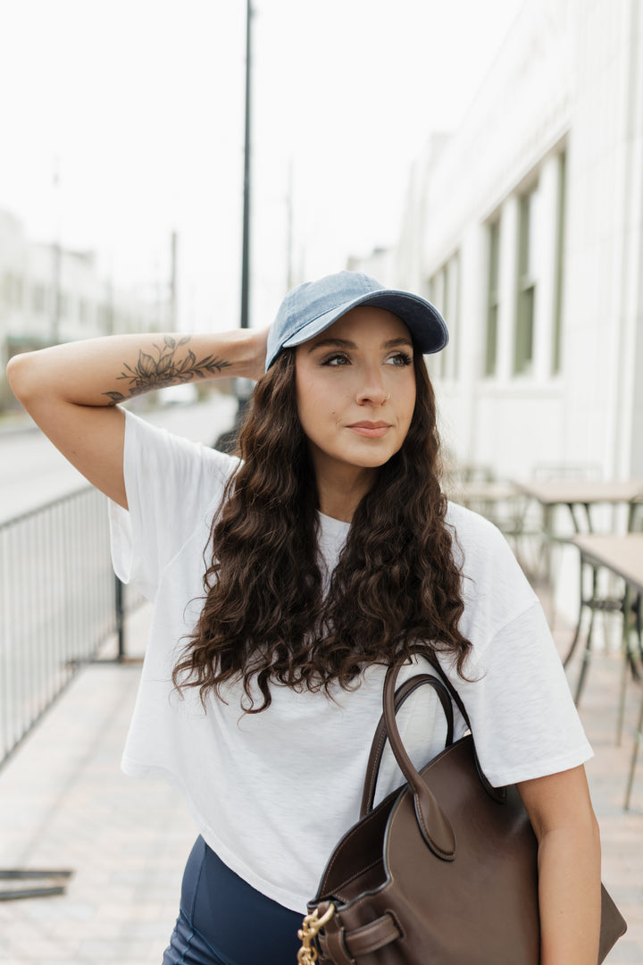 “Wavy Stephanie” Everyday Hat Wig 22” (choose your size)