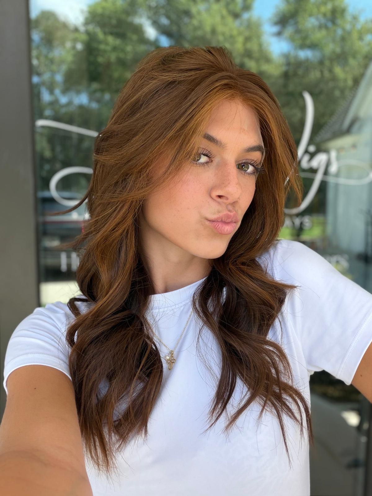 <b>Auburn</b><br><u>l</u> <br> <l>Signature Mongolian Collection</l> <br> 20” Lace Top Wig