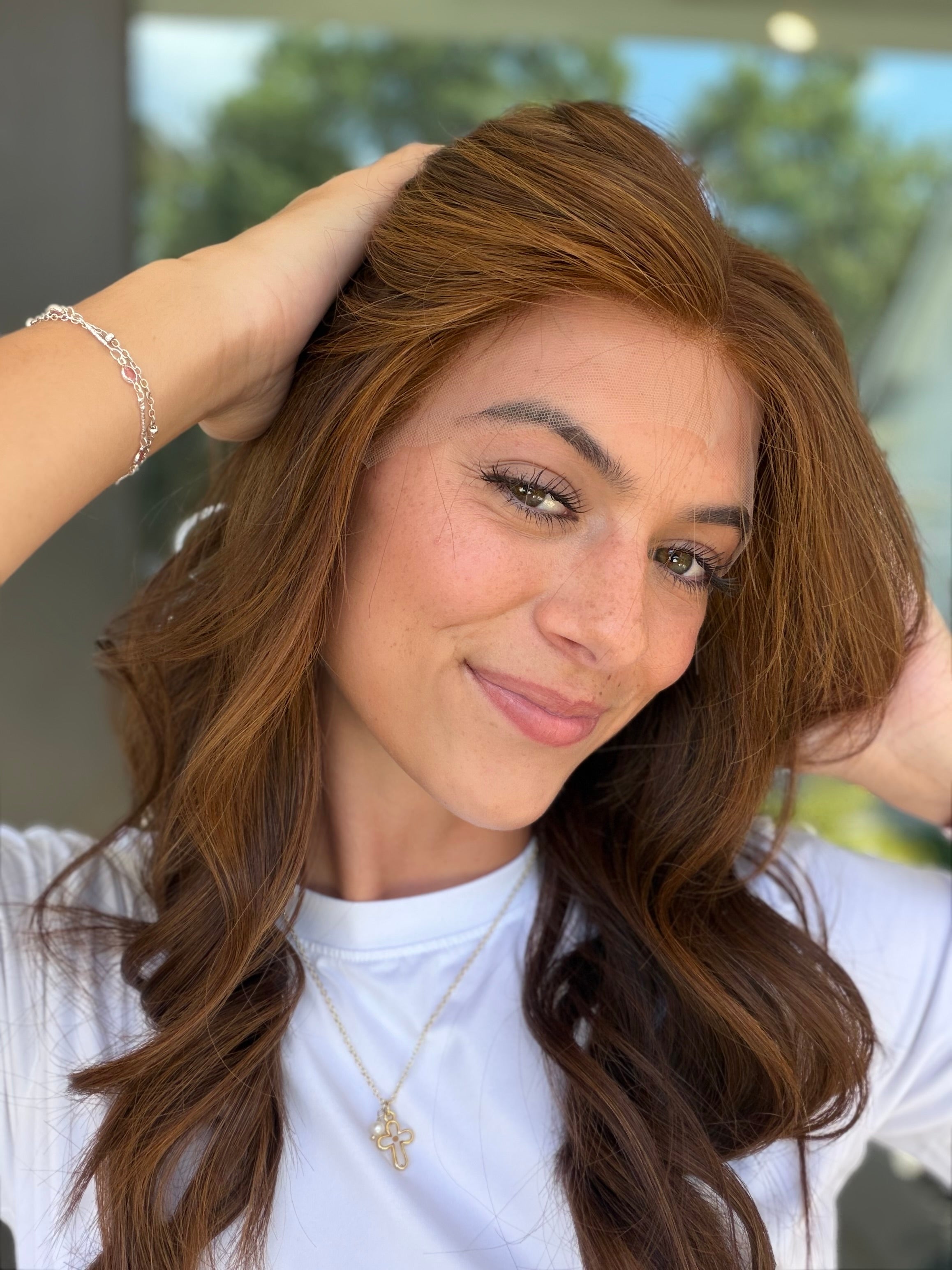 <b>Auburn</b><br><u>l</u> <br> <l>Signature Mongolian Collection</l> <br> 20” Lace Top Wig