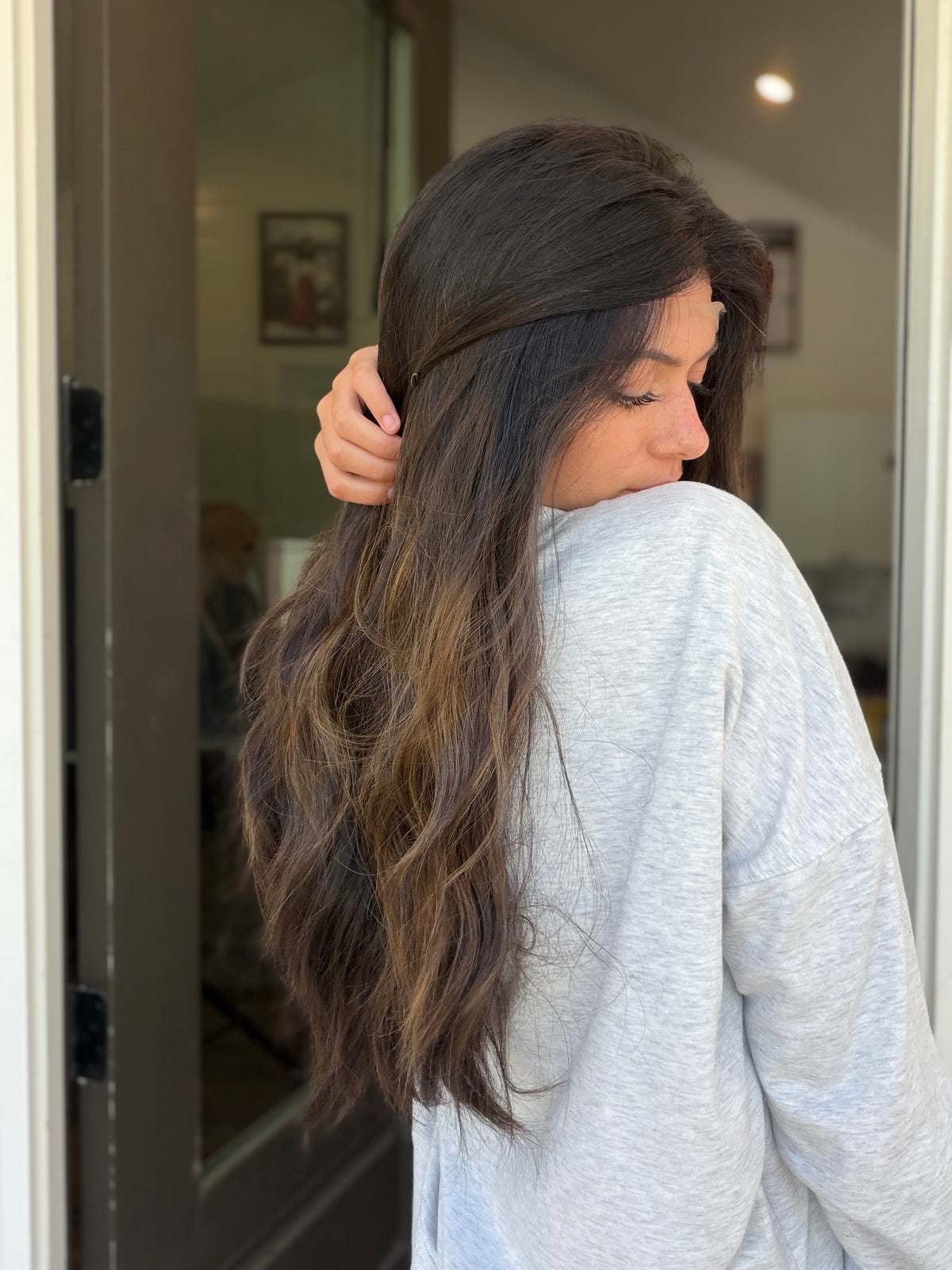 <b>Custom Balayage Jordyn</b><br> <I>Signature Mongolian Collection</I> <br> 24” Lace Top Wig