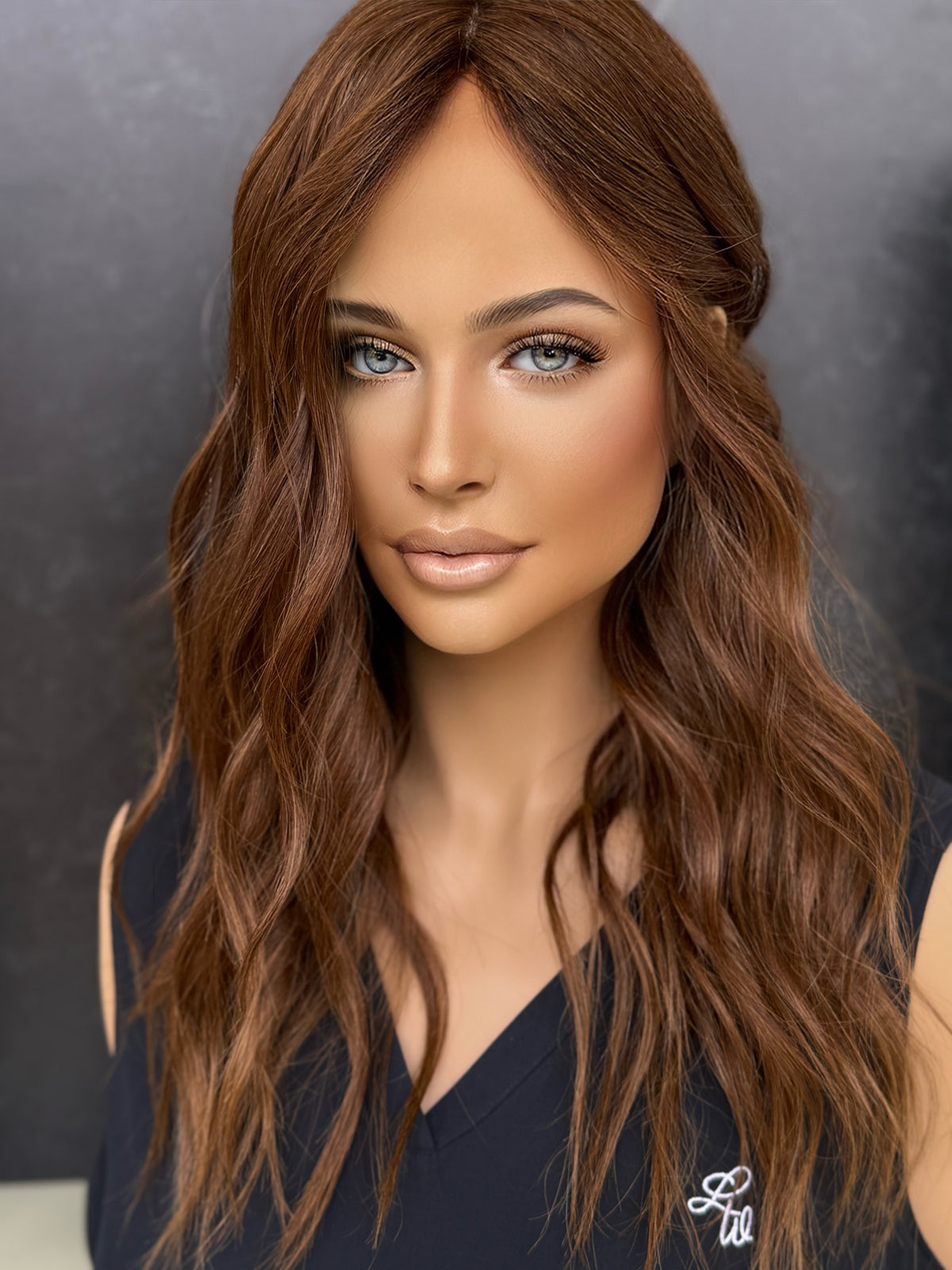 Rose 9x9 18" Natural Red Human Hair Silk Top Topper, photo 2 of 8