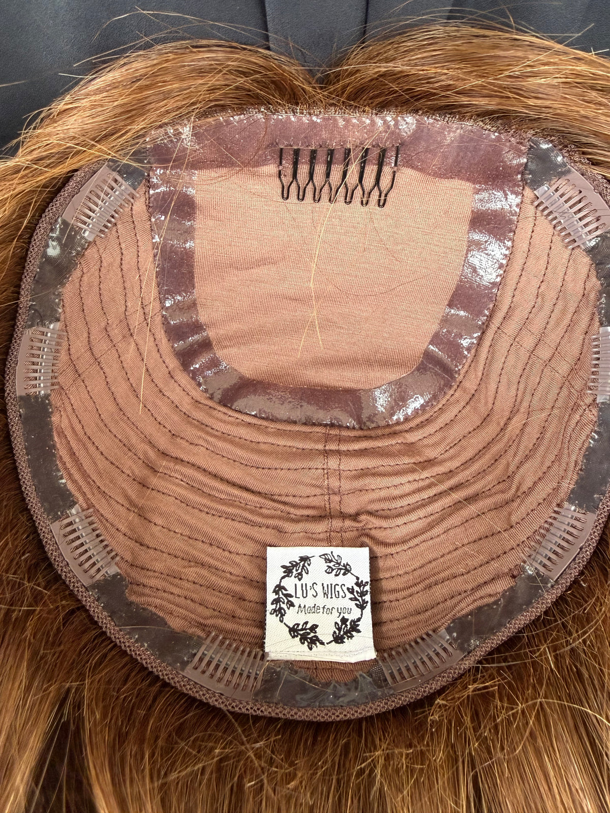 Rose 9x9 18" Natural Red Human Hair Silk Top Topper, photo 6 of 8