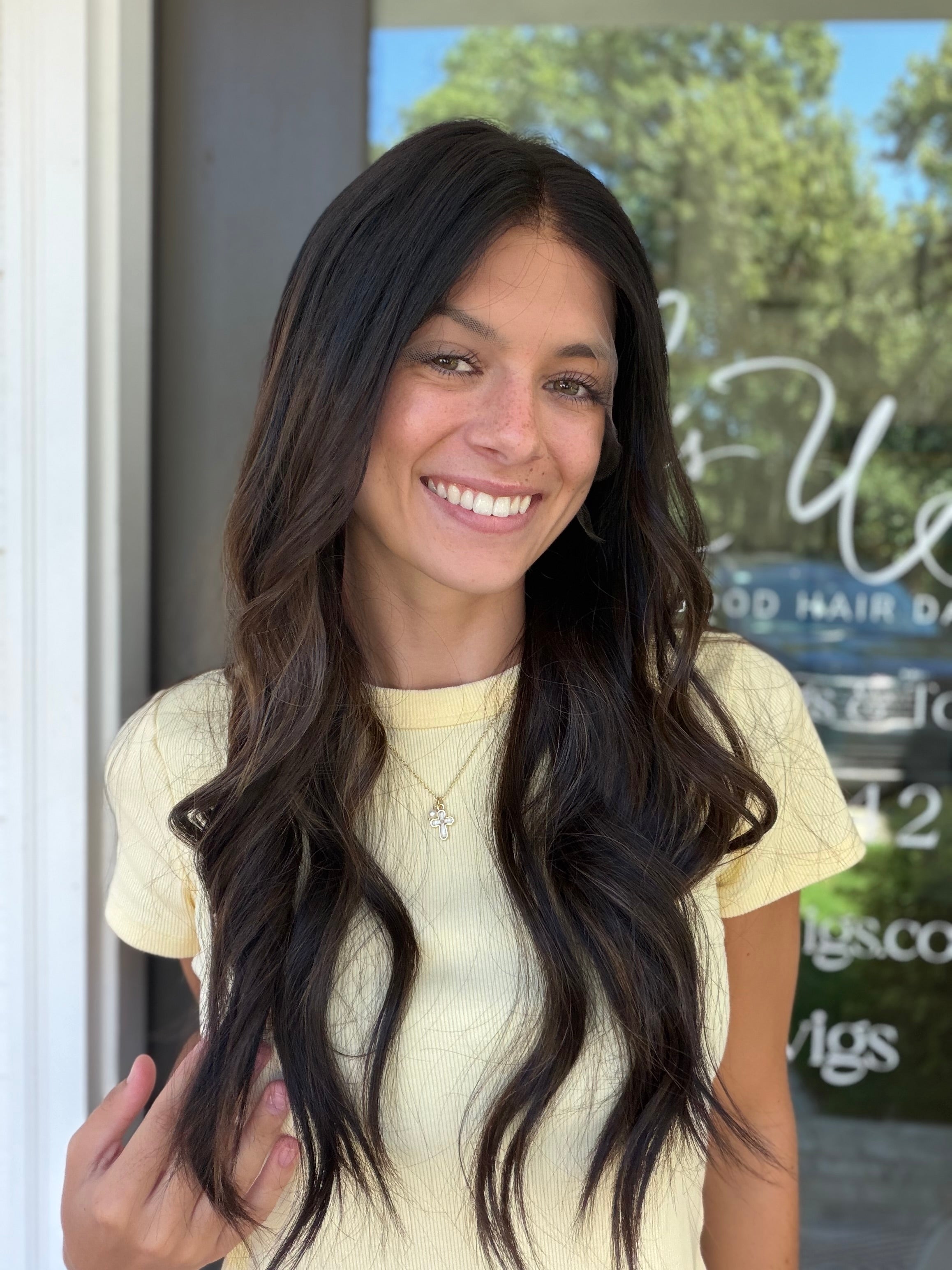 <b>Custom Balayage Jordyn</b><br> <I>Signature Mongolian Collection</I> <br> 24” Lace Top Wig