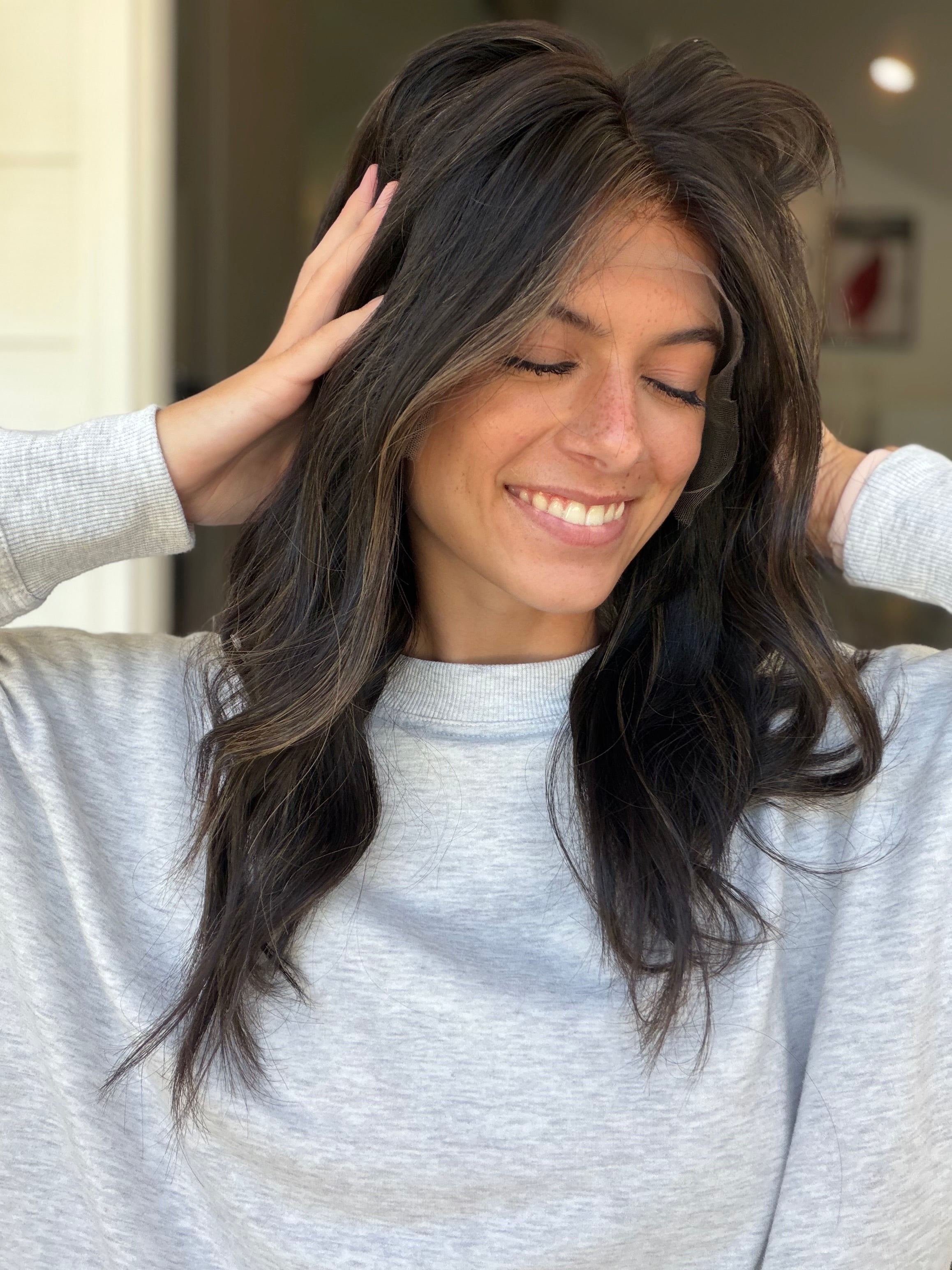 <b>Balayage Jordyn</b><br> <I>Signature Mongolian Collection</I> <br> 18” Lace Top Wig