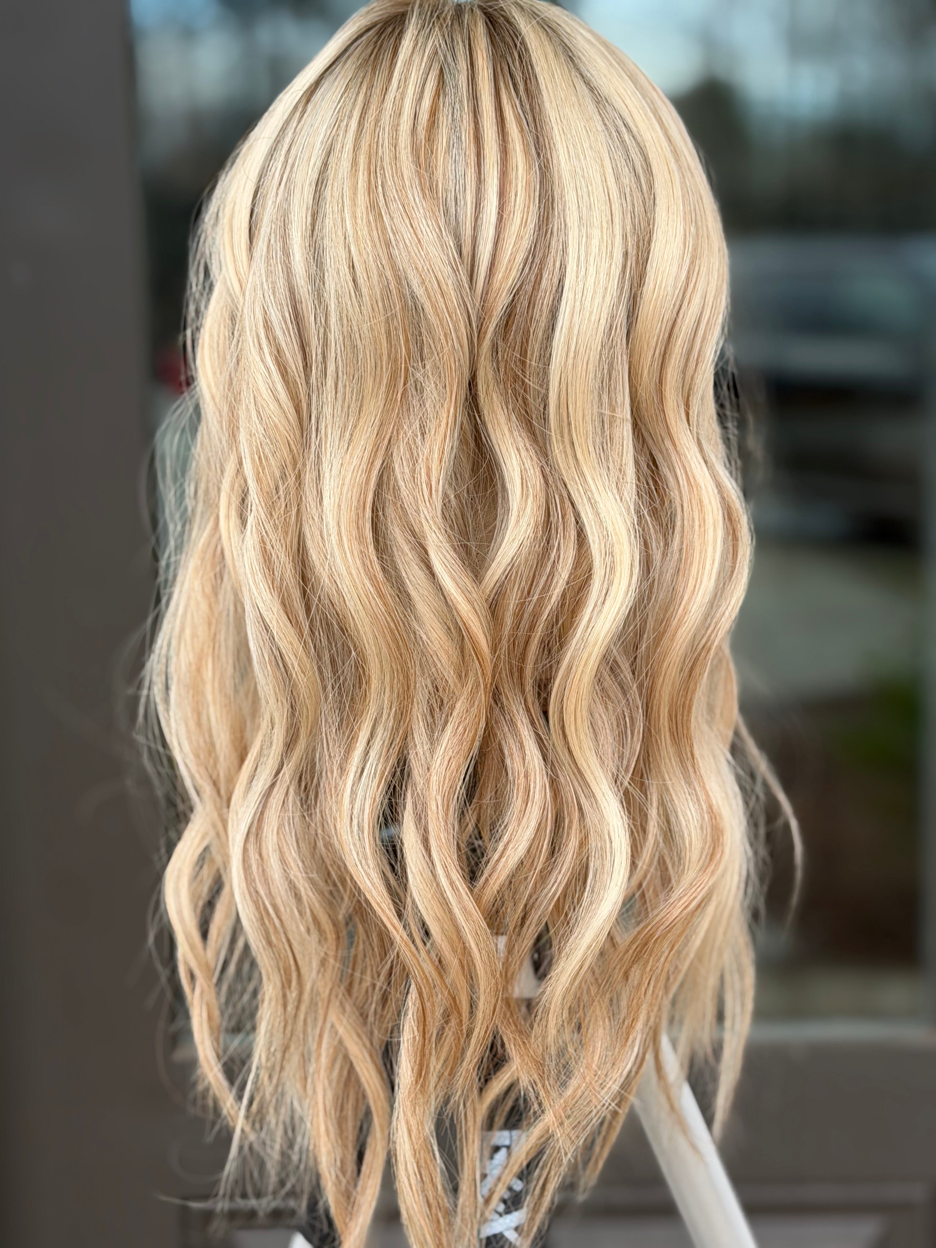 Adele 8x9 18" Golden Blonde Human Hair Silk Top Topper, photo 6 of 8