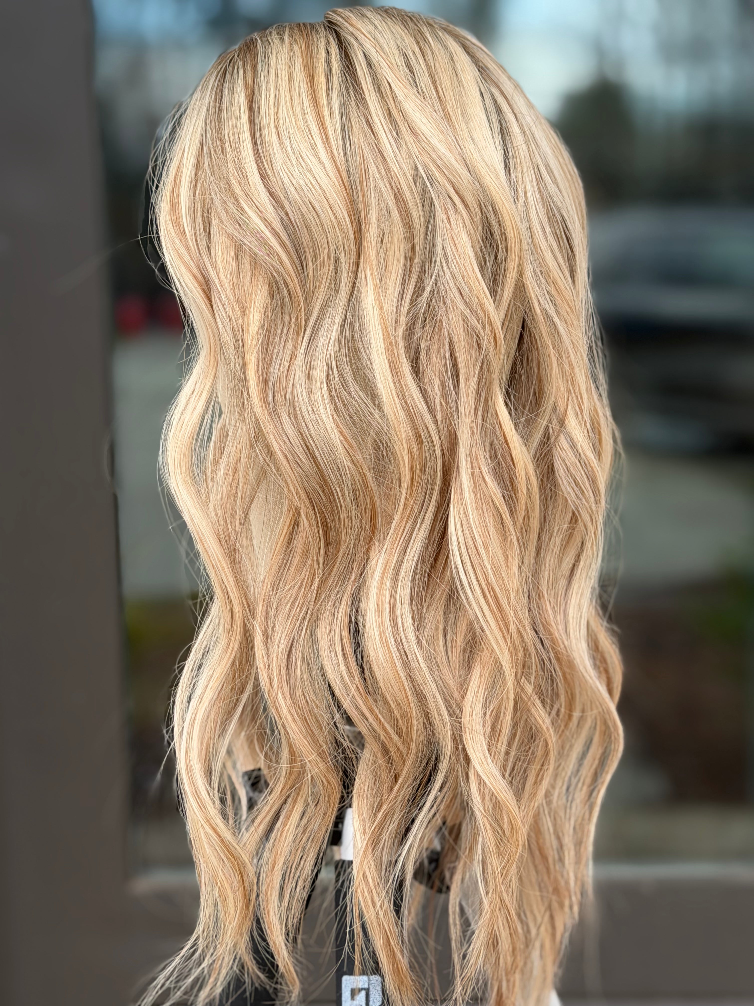 Adele 8x9 18" Golden Blonde Human Hair Silk Top Topper, photo 7 of 8