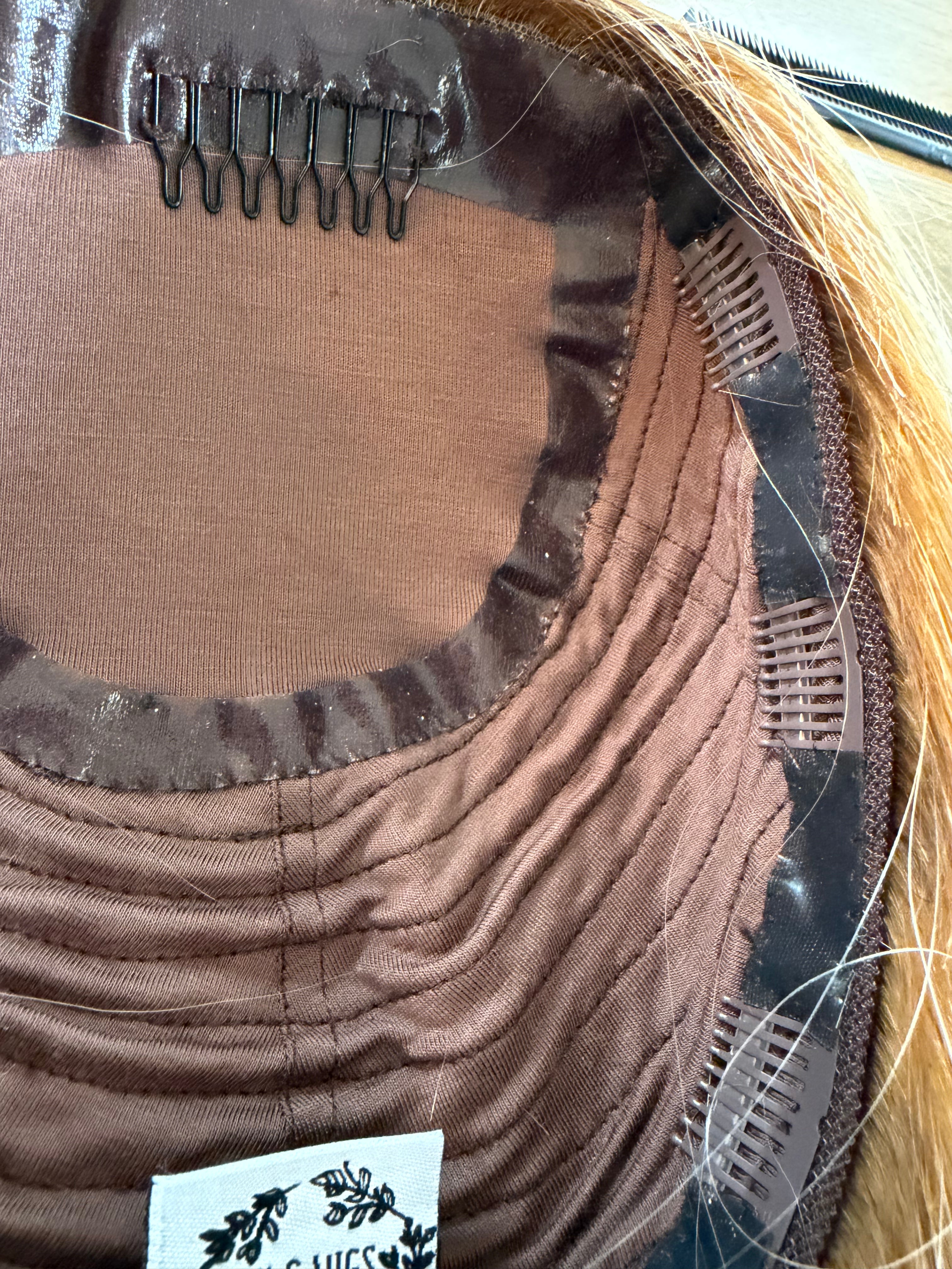 Ginger Rooted Blonde 9x9 20" Human Hair Silk Top Topper, photo 4 of 7