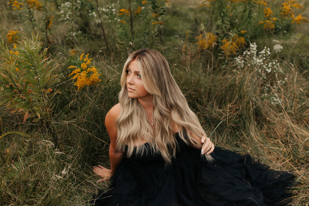 Luxury human hair wig with lace front and lace top design