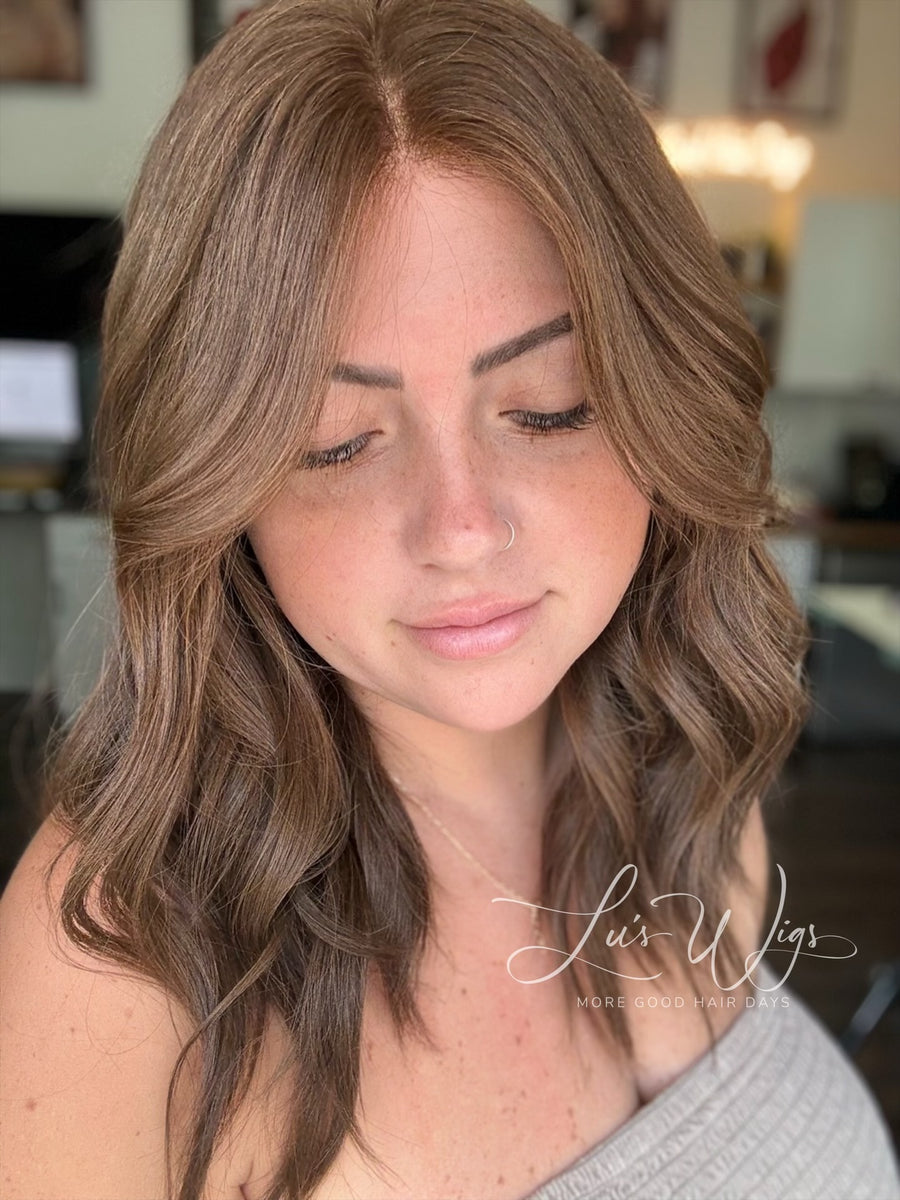 “Chocolate Brown” [L] 18” Lace Top Wig
