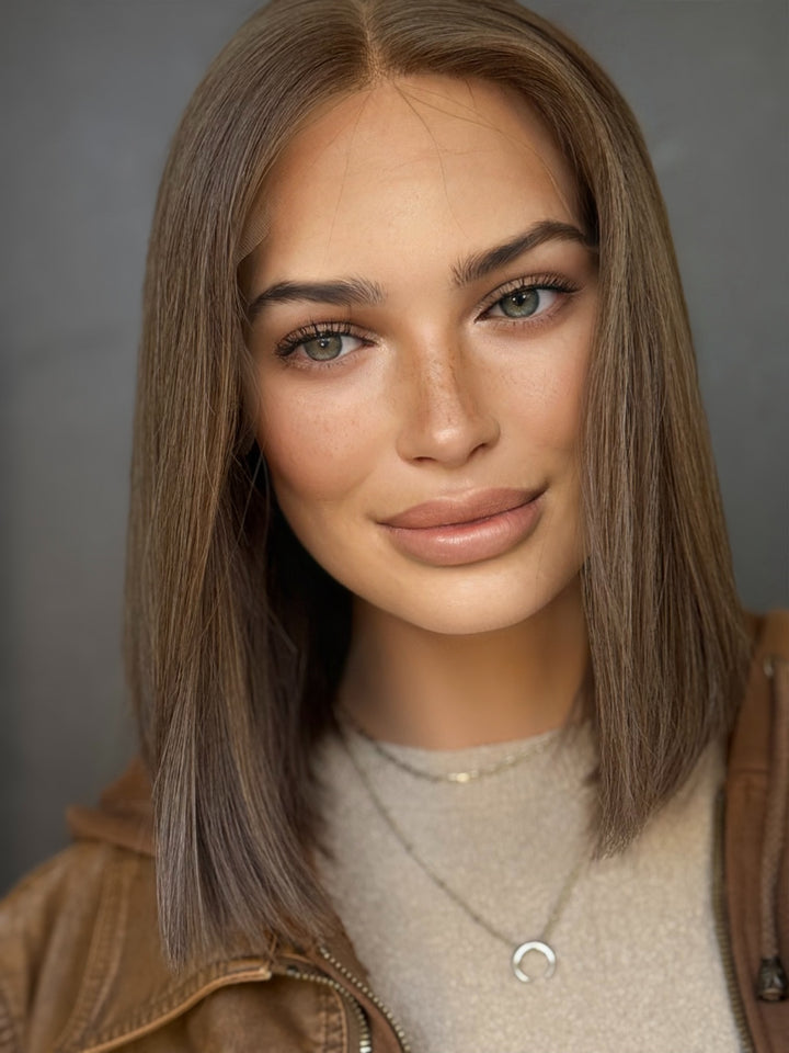 “Ash Brown” [L] 12” Lace Top Wig