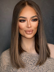 “Latte Swirl” [S] 16” Lace Top Wig