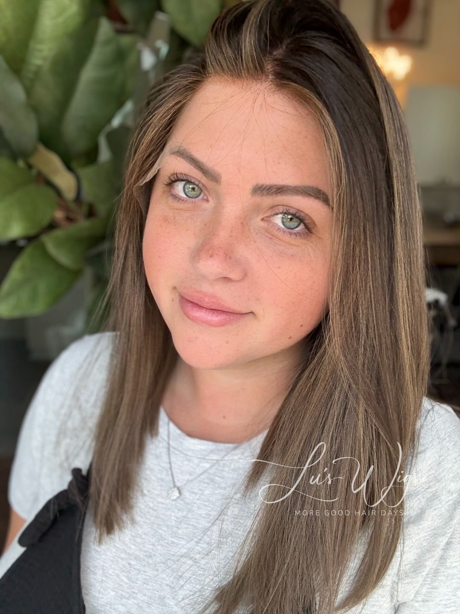 “Velvet Mocha” [XS] 16” Lace Top Wig