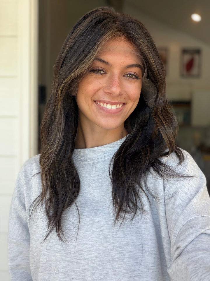 Jordyn with balayage (M) 18” Lace Top Wig