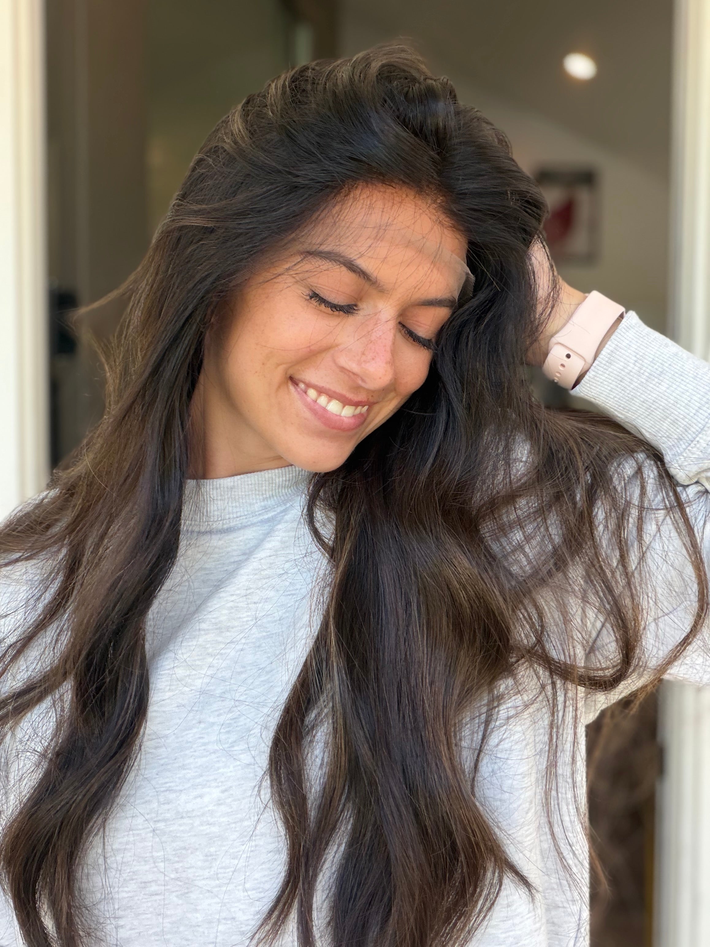 <b>Custom Balayage Jordyn</b><br> <I>Signature Mongolian Collection</I> <br> 24” Lace Top Wig