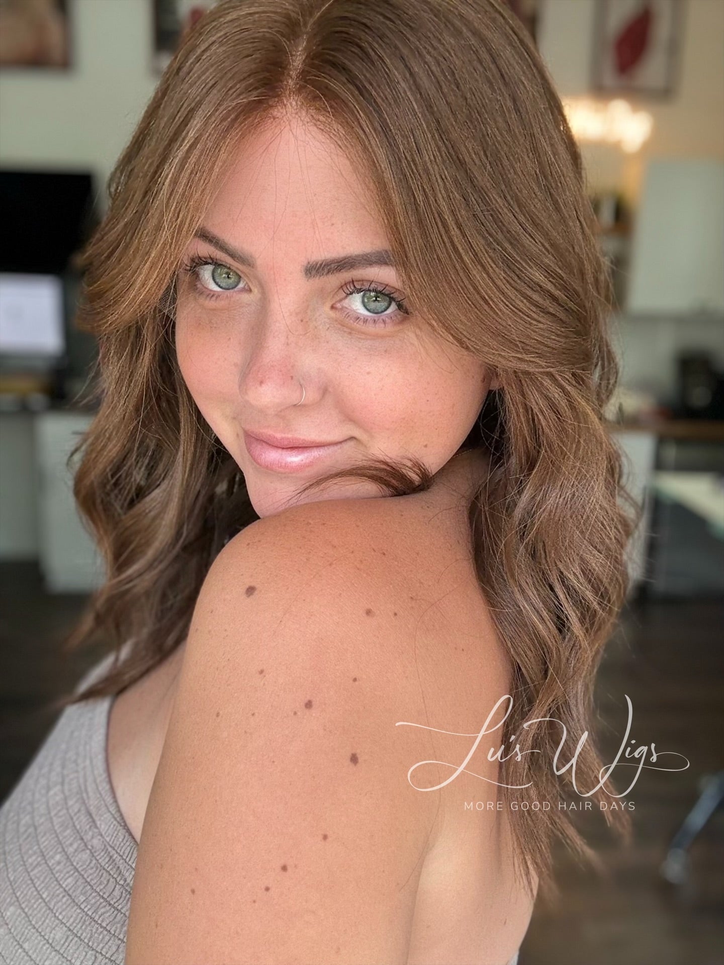 “Chocolate Brown” [L] 18” Lace Top Wig