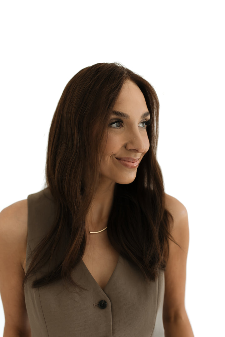 “Chocolate Brown” Glam Co. 18” Lace Top Wig