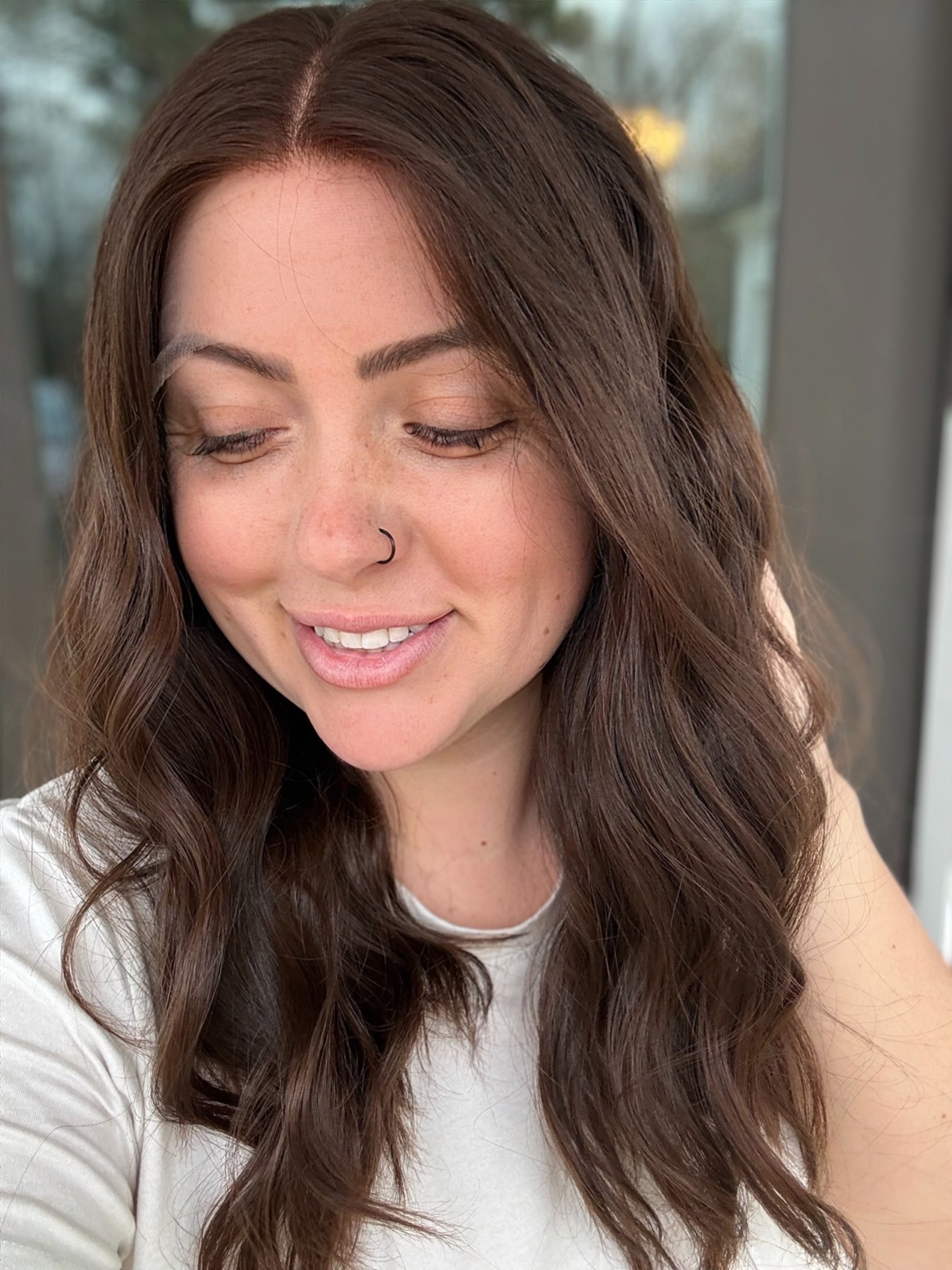 20" Euro Lace Top Wig – Medium Brown Bleached Knots | Lu's Wigs