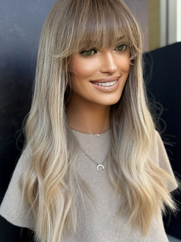 “Champagne Smoke” [M] 21” Lace Top Wig