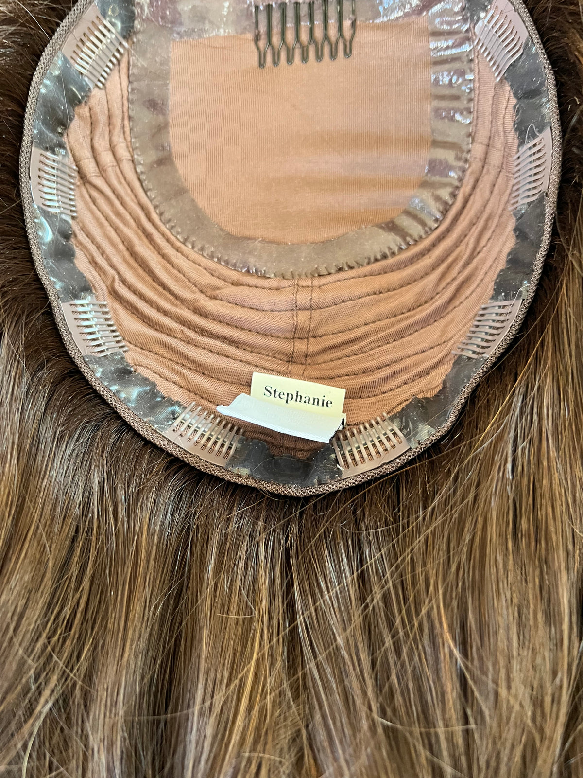 Stephanie 8x8 20" Mongolian Human Hair Silk Top Topper, photo 5 of 5