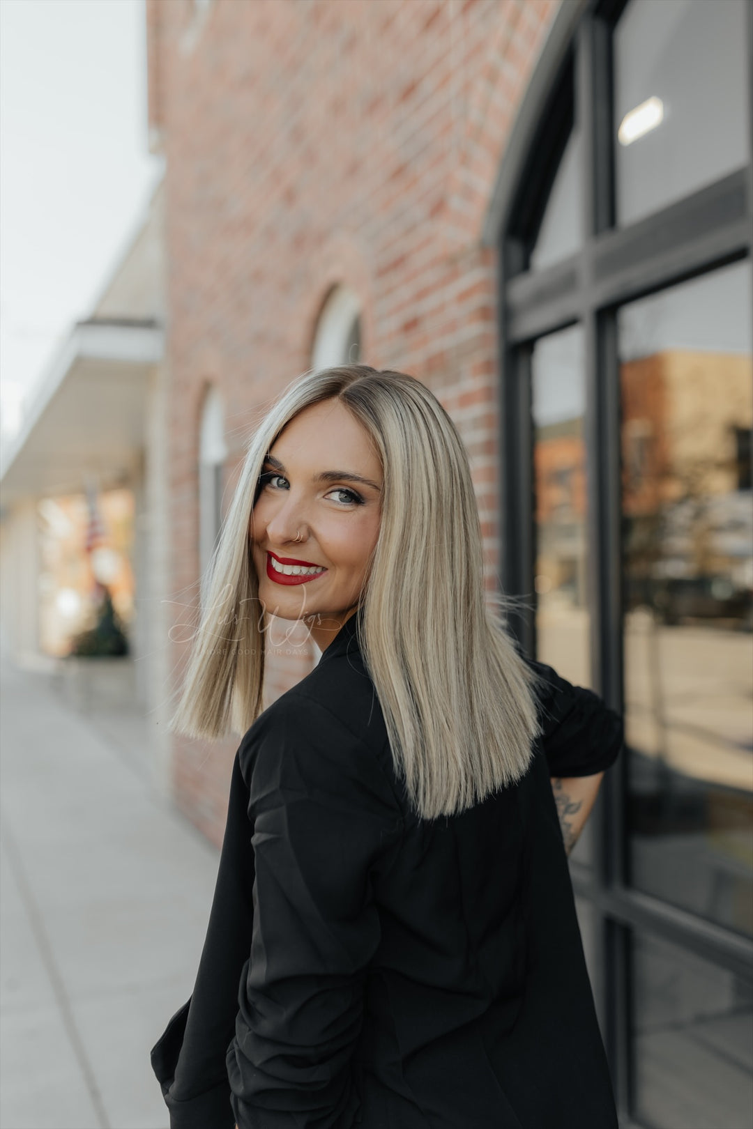 “Enid” 14” Lace Top Wig