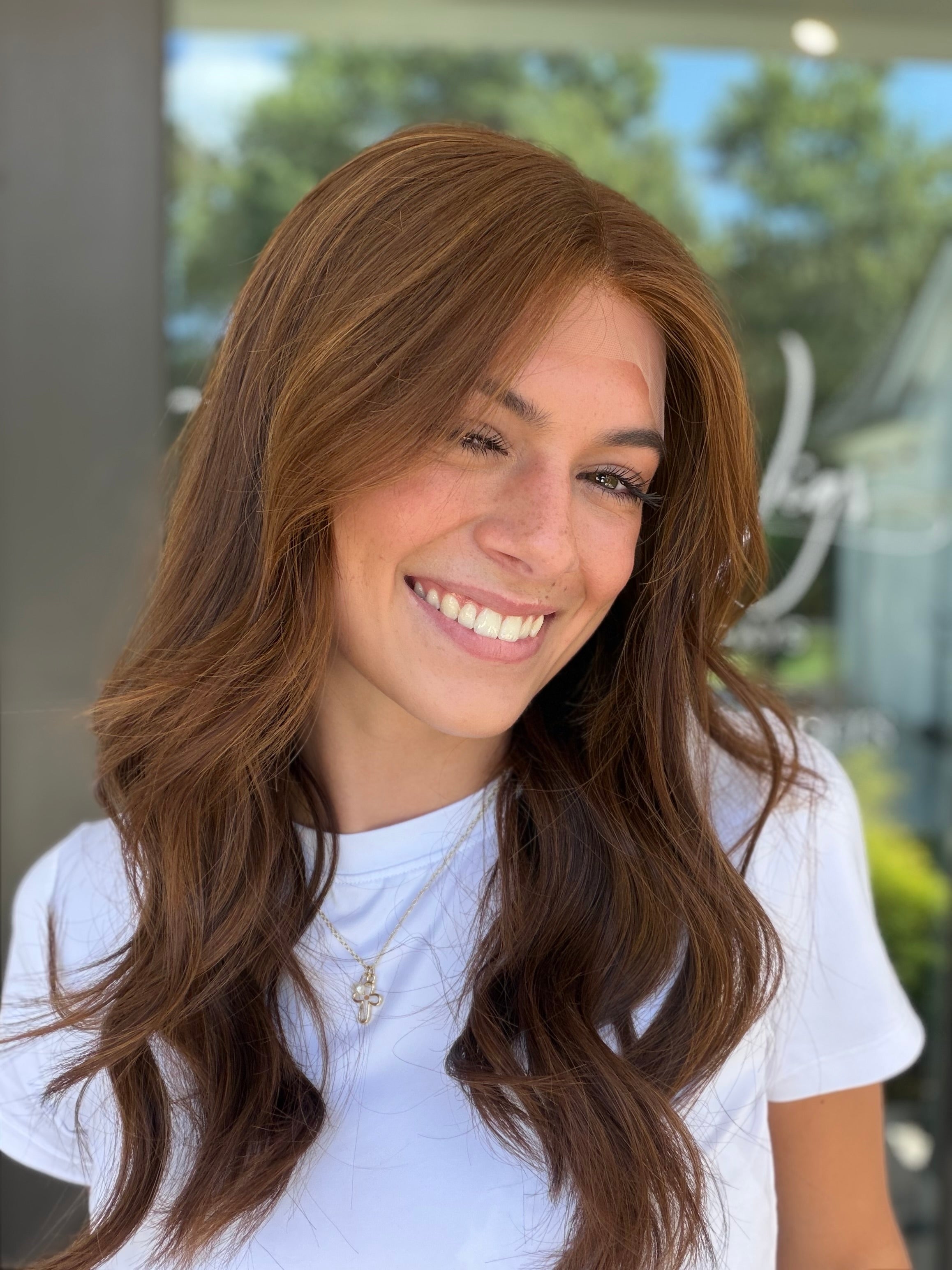 <b>Auburn</b><br><u>m</u> <br> <l>Signature Mongolian Collection</l> <br> 20” Lace Top Wig