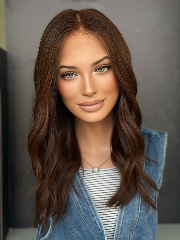 “Chocolate Brown” Glam Co. 18” Lace Top Wig