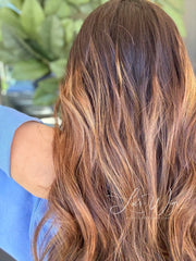 “Caramel brûlée” [M] 23” Euro lace top wig