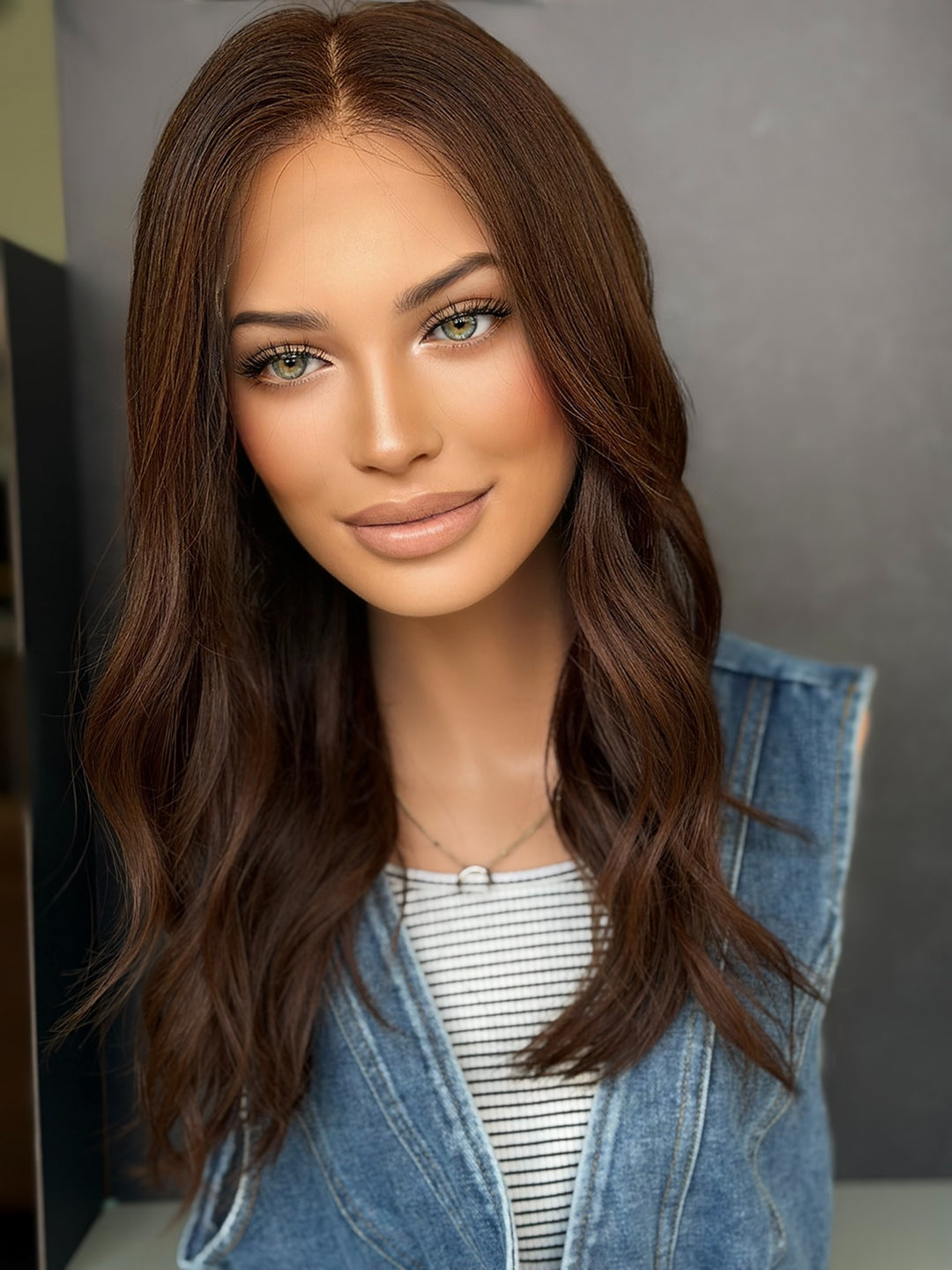 “Chocolate Brown” Glam Co. 18” Lace Top Wig