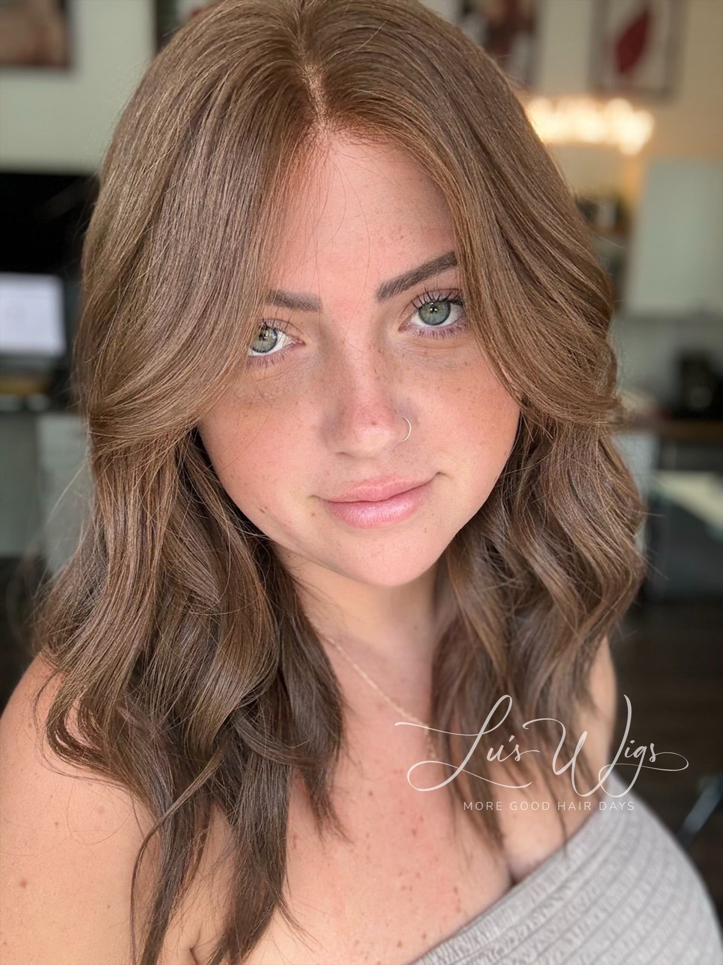 “Chocolate Brown” [L] 18” Lace Top Wig