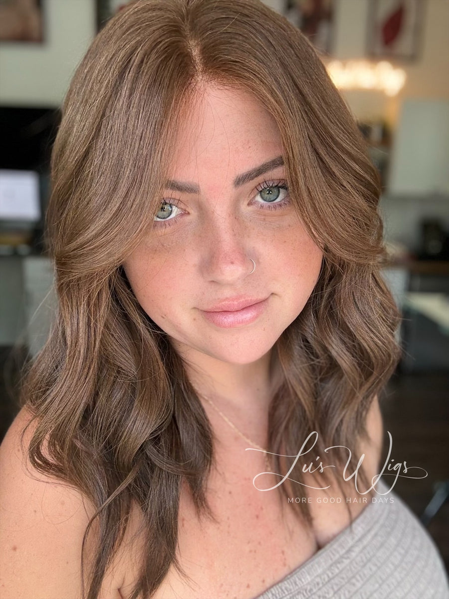 “Chocolate Brown” [L] 18” Lace Top Wig