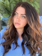“Caramel brûlée” [M] 23” Euro lace top wig