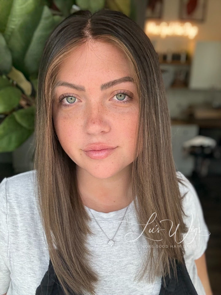 “Velvet Mocha” [S] 16” Lace Top Wig