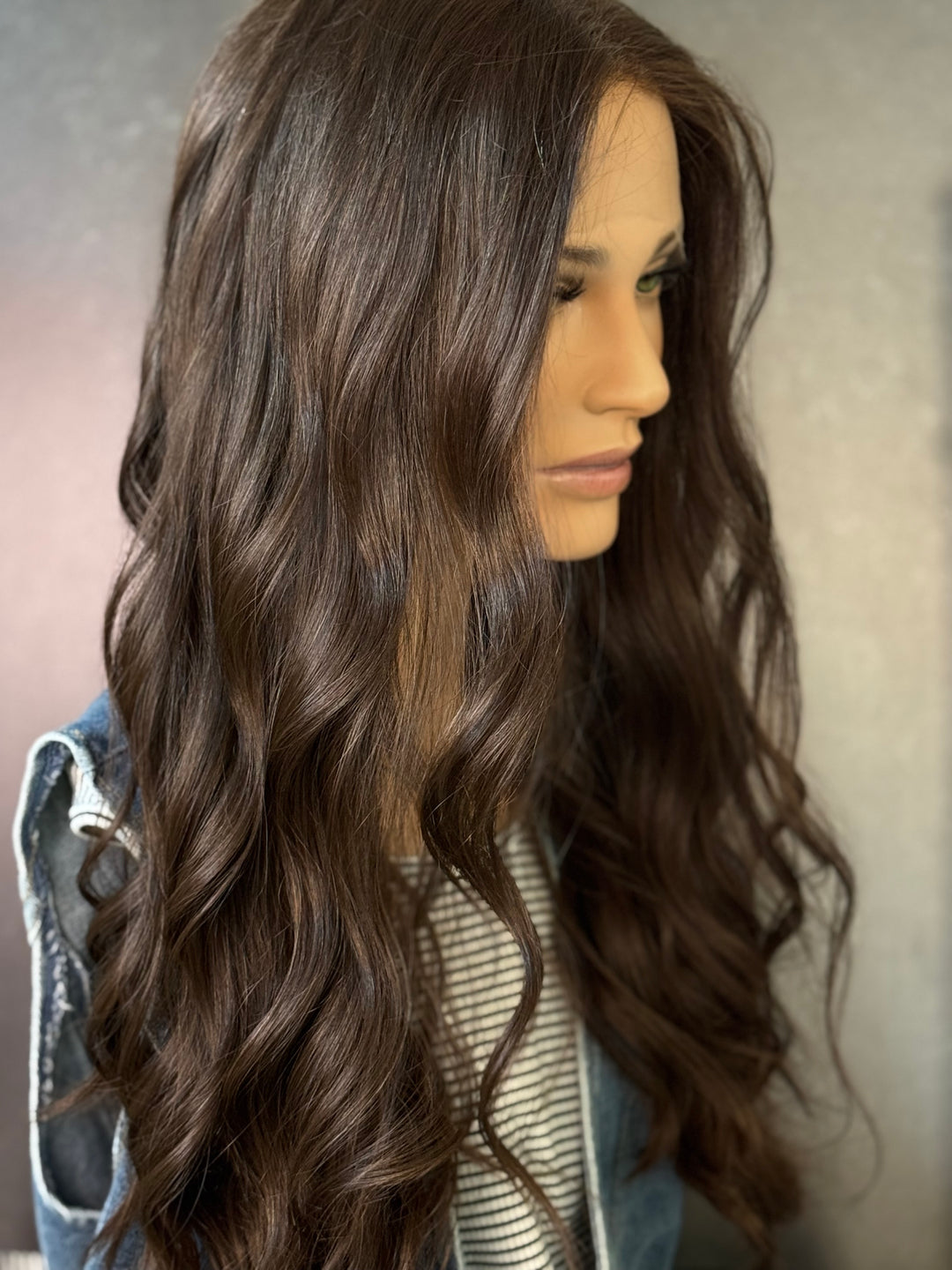 Lauren 22" Euro Lace Top Wig – Medium-Medium Light Brown | Lu's Wigs