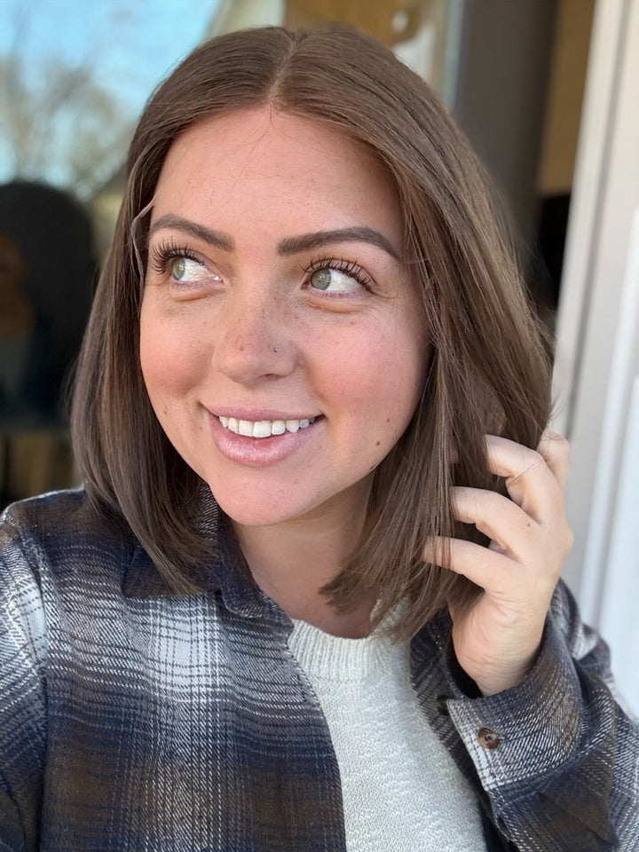 CLEARANCE SALE “Ash Brown” [L] 12” Lace Top Wig