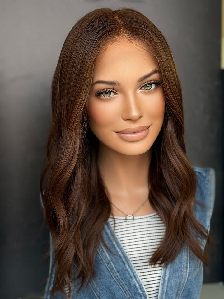 “Chocolate Brown” Glam Co. 18” Lace Top Wig