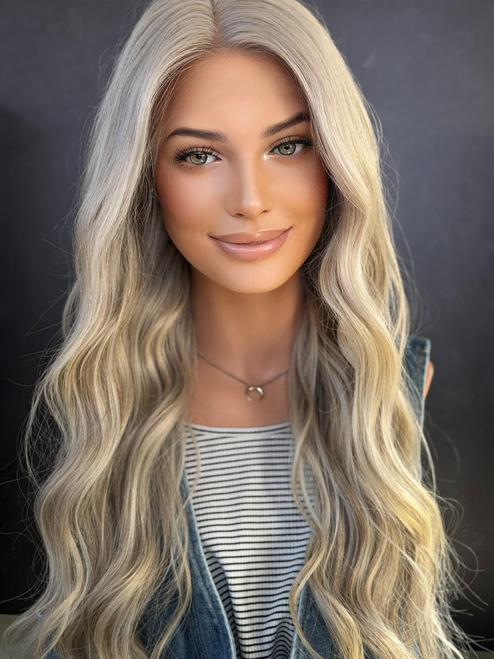 "White Blonde" Glam Co. 24" [S] Lace Top Wig