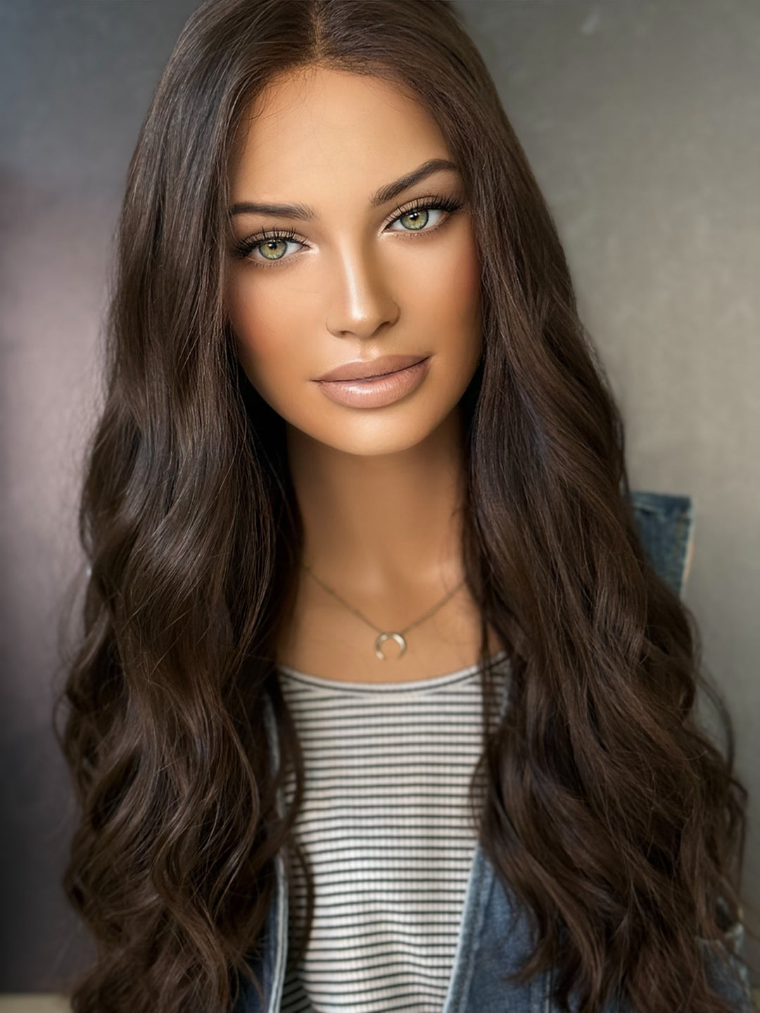 Lauren 22" Euro Lace Top Wig – Medium-Medium Light Brown | Lu's Wigs