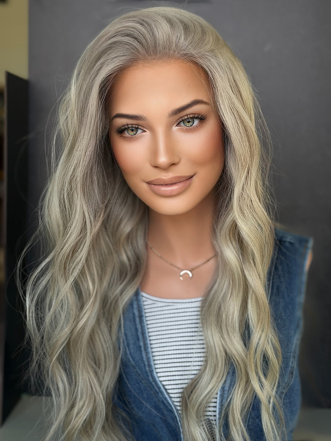 "White Blonde" Glam Co. 24" [S] Lace Top Wig