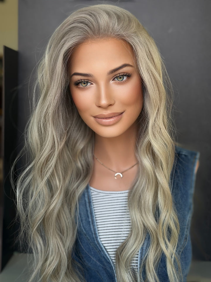 "White Blonde" Glam Co. 24" [S] Lace Top Wig