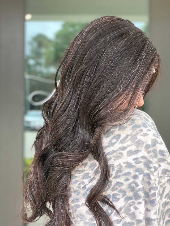 Junie with natural silver highlighting (M) 22” Lace Top Wig