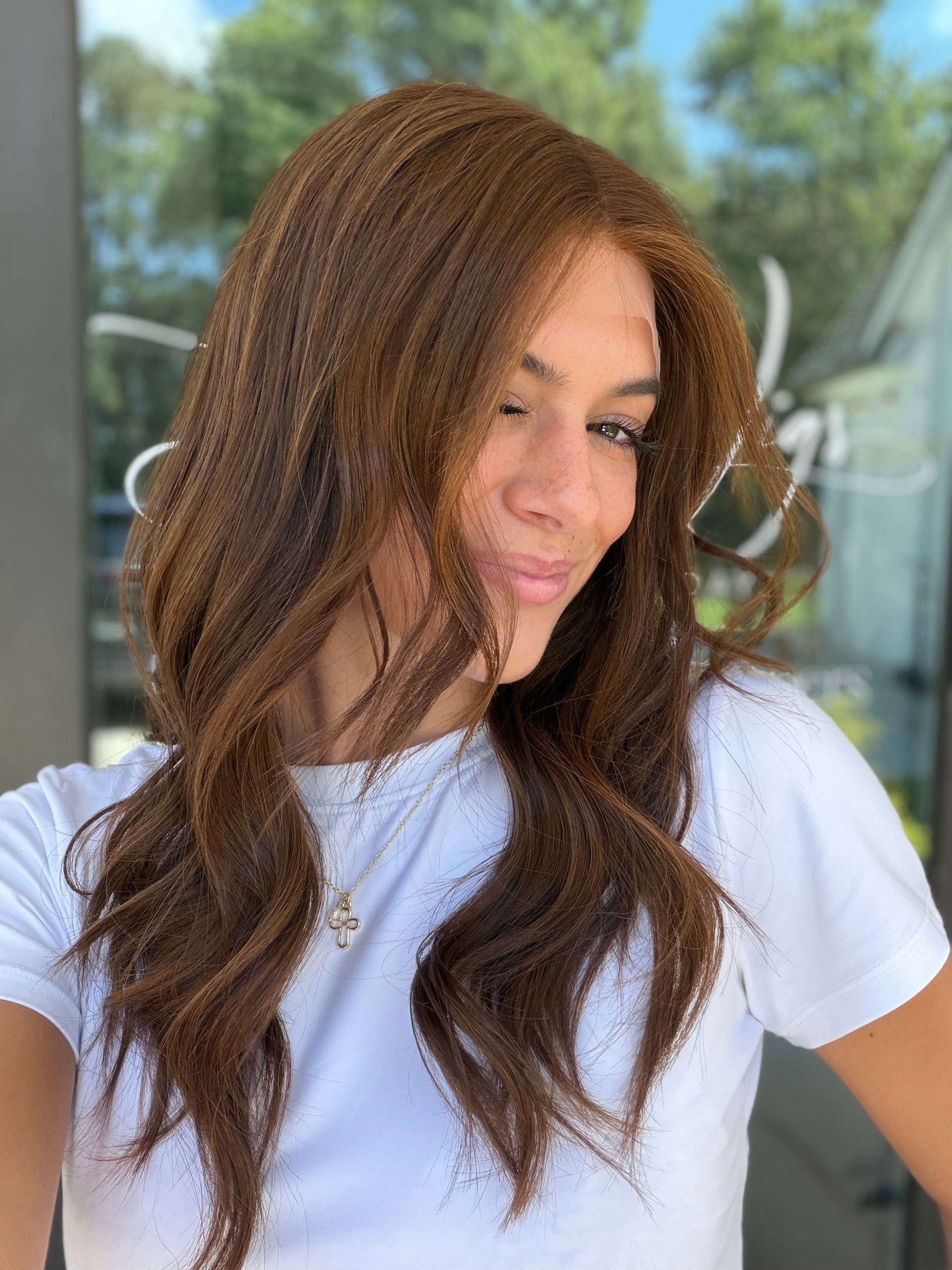 <b>Auburn</b><br><u>m</u> <br> <l>Signature Mongolian Collection</l> <br> 20” Lace Top Wig