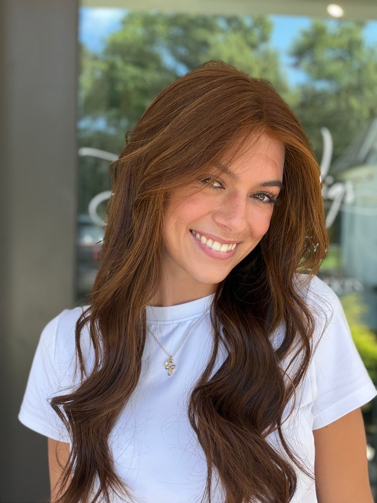 <b>Auburn</b><br><u>l</u> <br> <l>Signature Mongolian Collection</l> <br> 24” Lace Top Wig