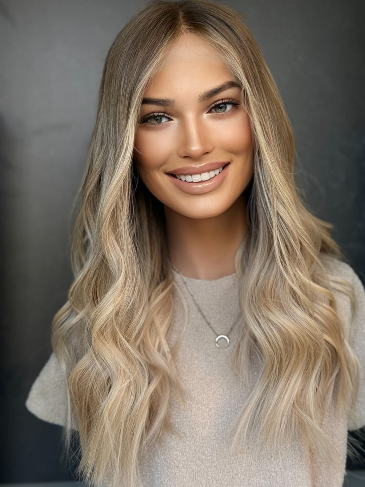 “Champagne Smoke” [XS] 21” Lace Top Wig