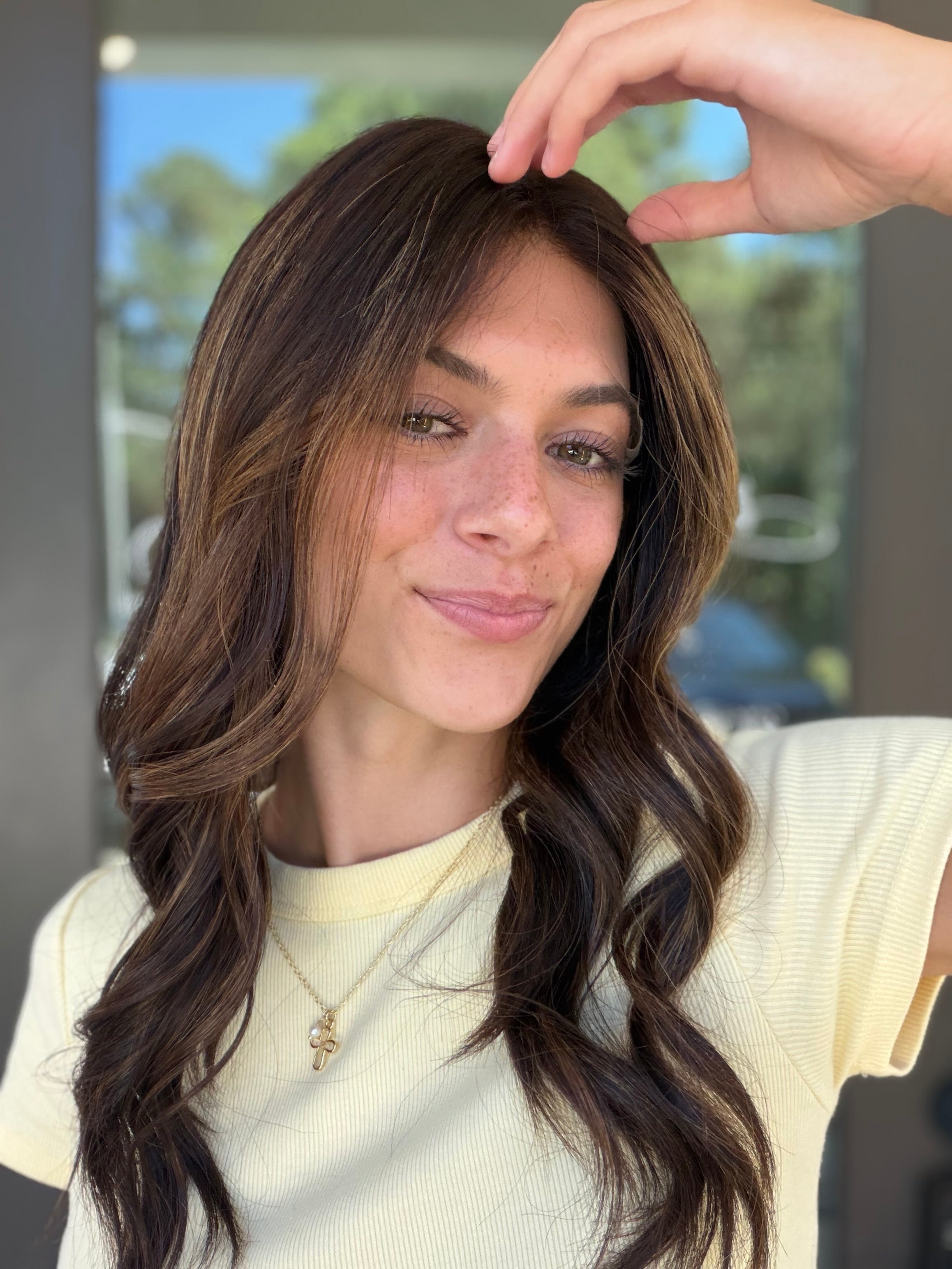 <b>Custom Balayage Junie</b><br> <I>Signature Mongolian Collection</I> <br> 20” Lace Top Wig