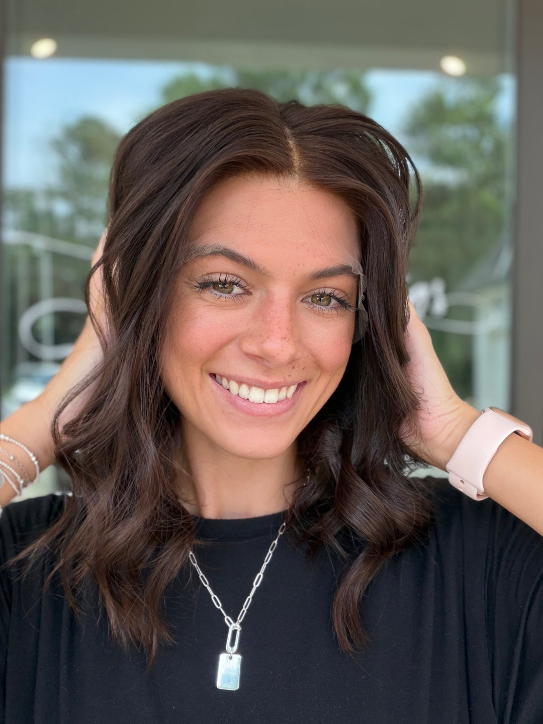 Charleigh 16" Euro Lace Top Bob Wig – Medium Brown XS | Lu&