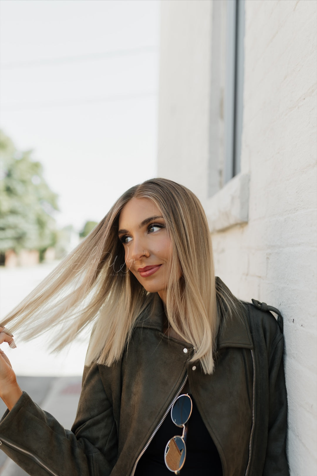 “Champagne Smoke” [XS] 16” Lace Top Wig