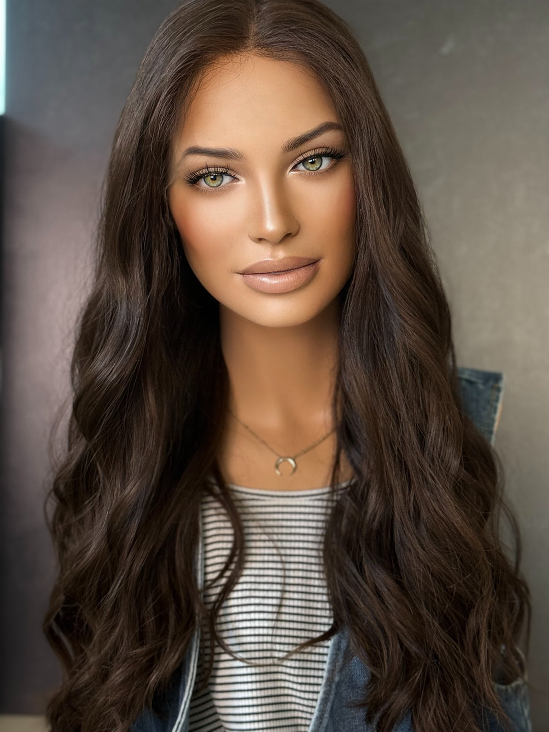 Lauren 22" Euro Lace Top Wig – Medium-Medium Light Brown | Lu's Wigs