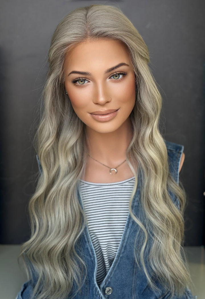 "White Blonde" Glam Co. 24" [S] Lace Top Wig